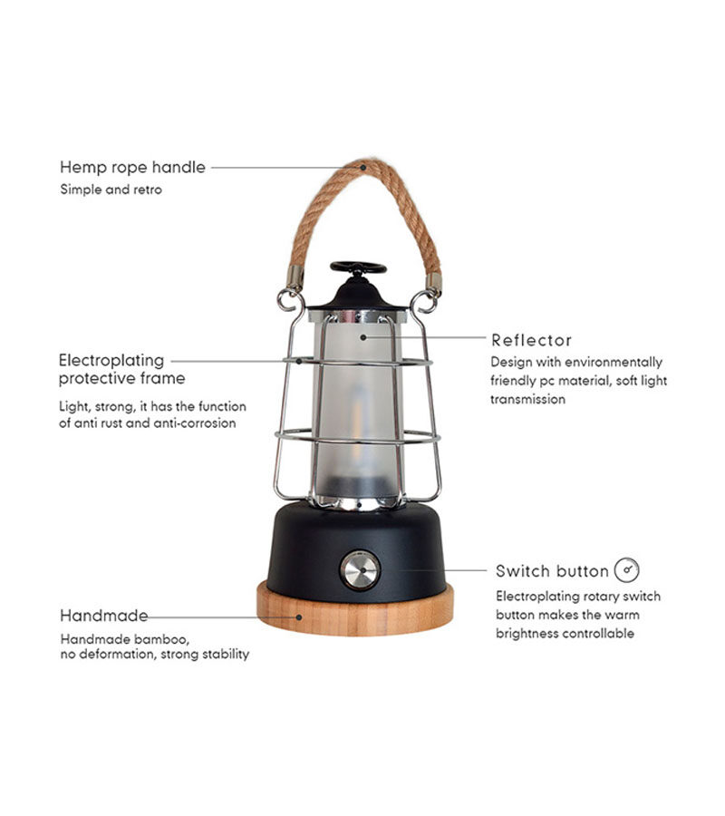 Linterna LED USB WildLand Cuerda Cáñamo - Imagen 4
